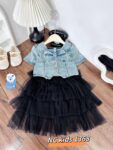Denim Jean + black skirt
