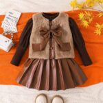 3 piece leather skirt set