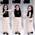 Black and cream gown