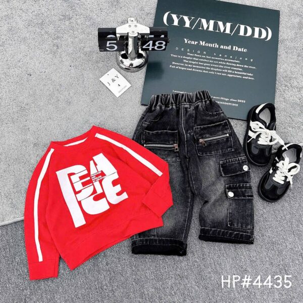 Red long sleeve 2 piece set