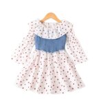 Printed long sleeve dress plus denim