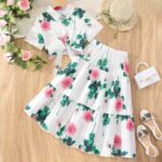 Flower print skirt set