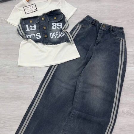 1989 quality 2 piece jeans set