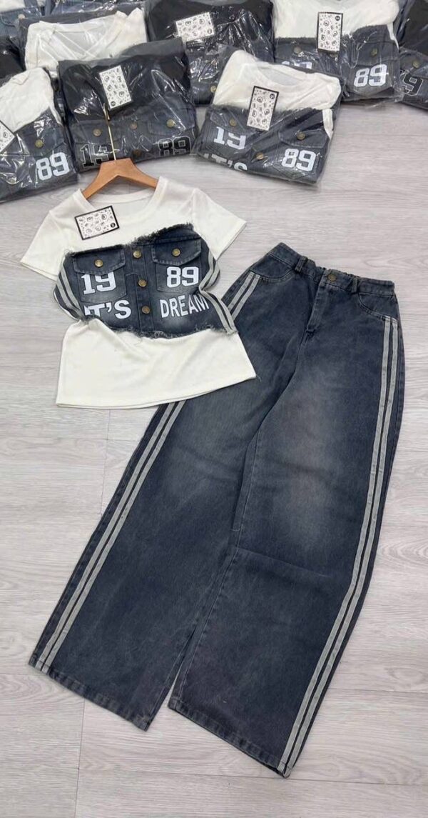 1989 quality 2 piece jeans set