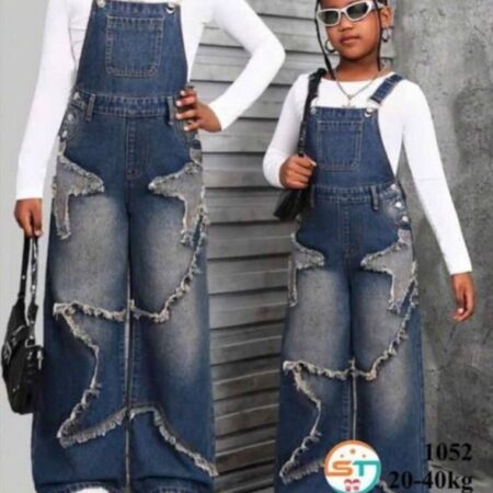 Blue dungarees and white inner set