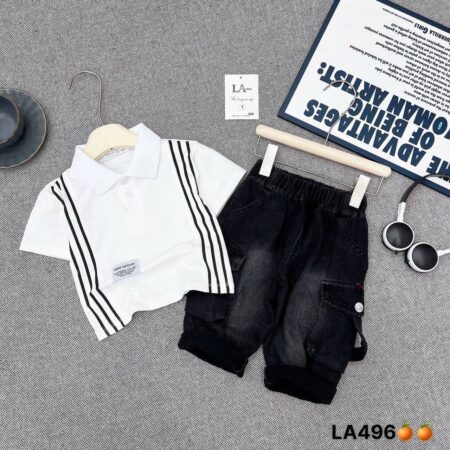 White polo and short set