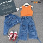 3 piece orange top set