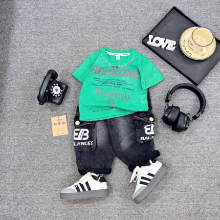 2 piece green top set