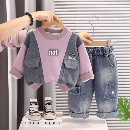 Trendy 2 piece denim set
