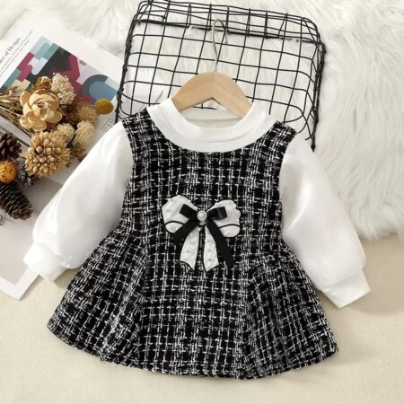 One piece plaid pattern dress