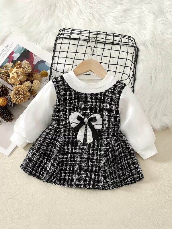 One piece plaid pattern dress