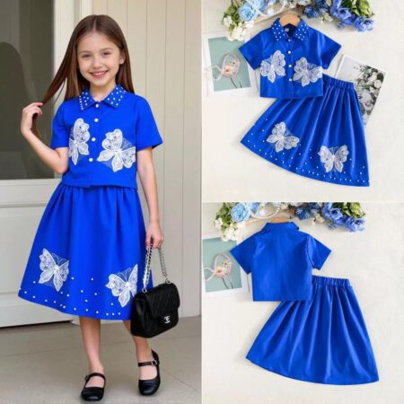 Butterfly beaded 2 piece set
