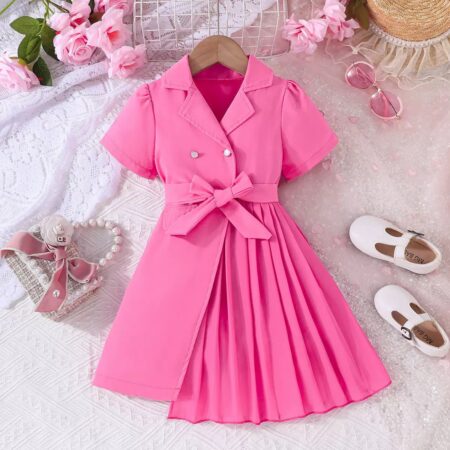 Pink pleated dress