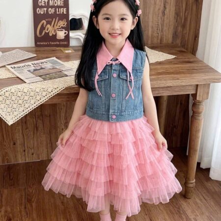 Pink skirt and jacket set