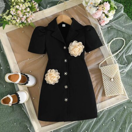 Button down black gown