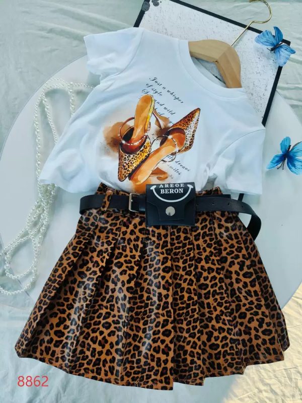 Quality leather skirt 3 piece set