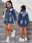 Denim long sleeve gown