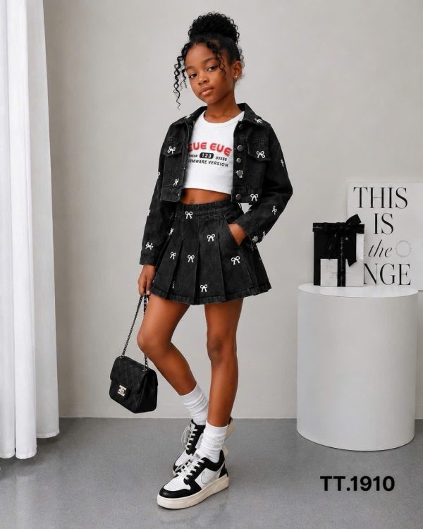 3 piece bow skirt set