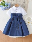 2 in 1 denim gown