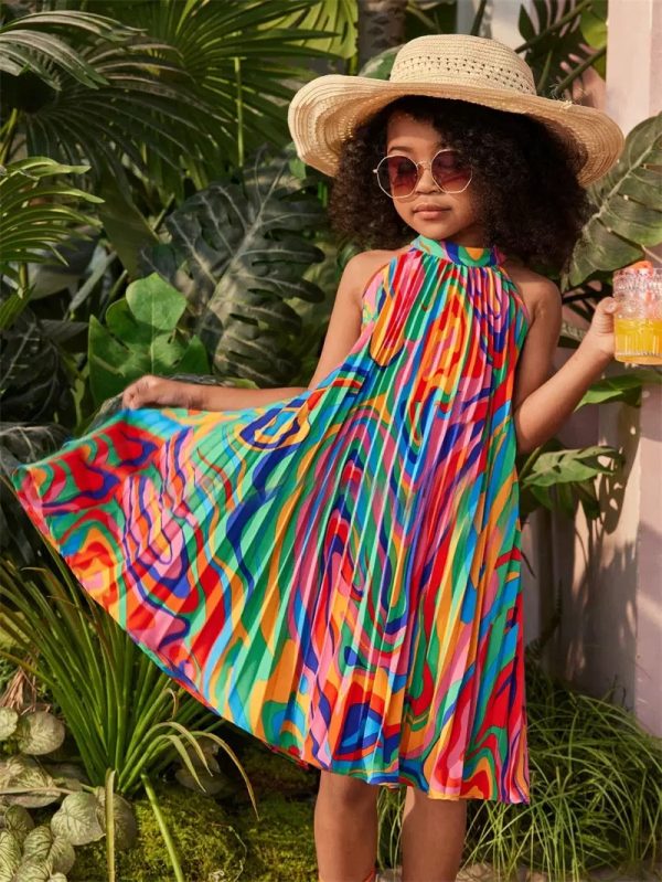 Sleeveless printed dress