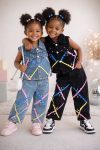 Colour mix 2 piece jeans set