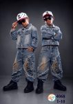 Denim jacket and wide leg pant