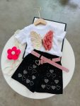 3D butterfly and short 3 piece set