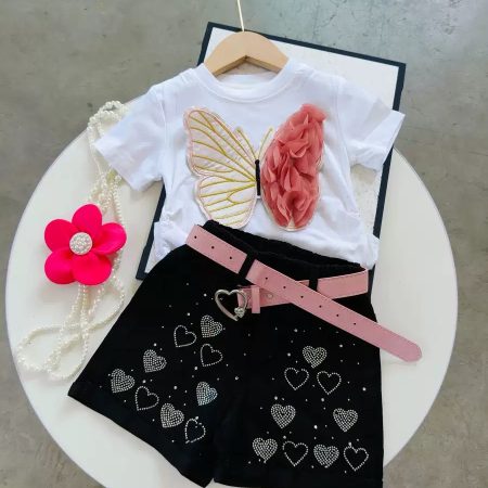 3D butterfly and short 3 piece set