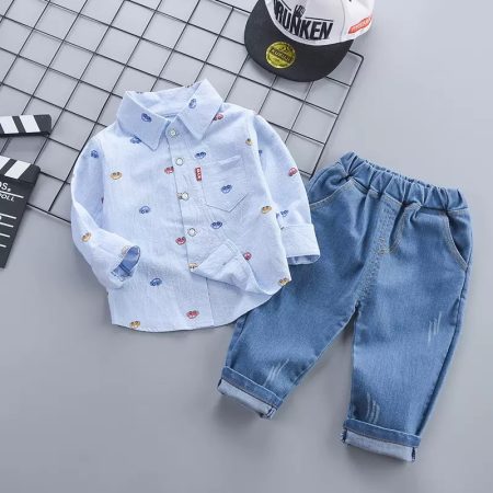 Printed car shirt and trouser set
