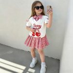 Cherry bow shortsleeve set