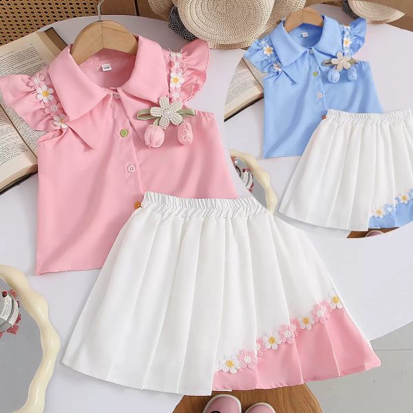 Shirt and pleated skirt set